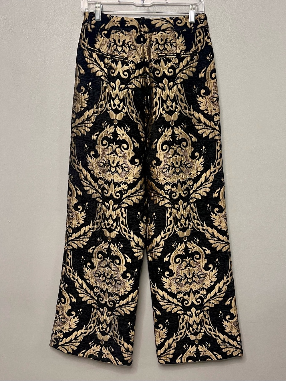 MINKPINK Free People Black & Gold Jacquard Brocade Style Pants Size Medium - Picture 4 of 11